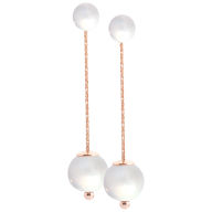 Earrings Pearl Collection Pure White, 750 rose gold, composed of ear studs and add ons
