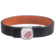 Leather Bracelet Ming Dragon Purple, clasp 925 sterling silver