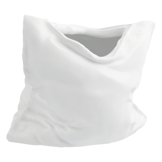 Pillow Vase White H 18.5 cm