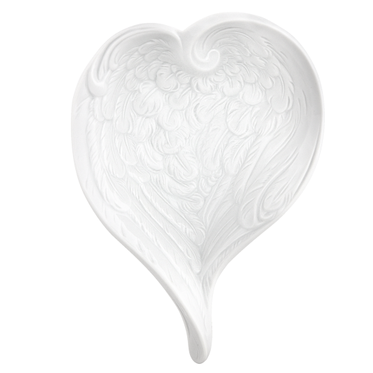 Winged Heart Bowl White L 16 cm