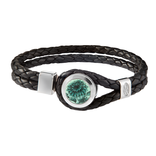 Bracelet The Original Green, Chrysanthemum 925 sterling silver